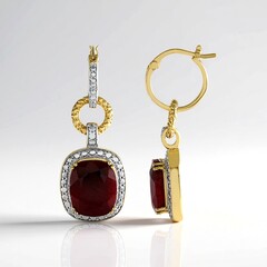 Orecchini in argento con Rubino