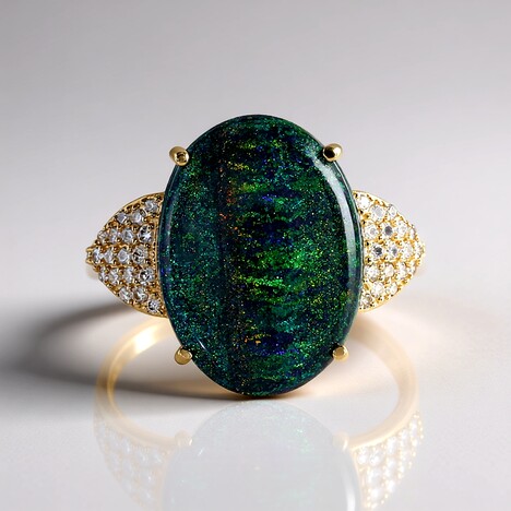 Anello in oro con Opale Matrice Andamooka (AMAYANI)