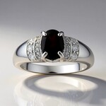 Anello in argento con Granato