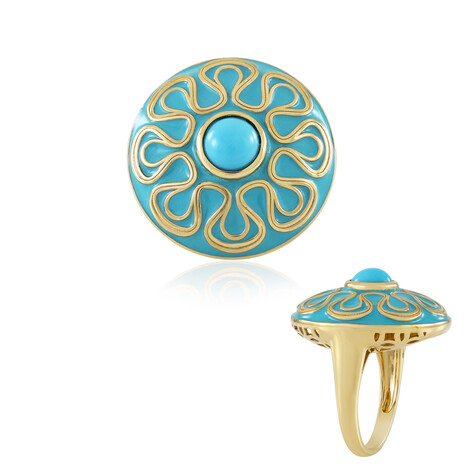 Anillo en plata con Turquesa bella durmiente (Adela Silber)
