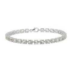 Grüner Amethyst-Silberarmband