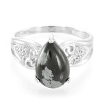Anillo en plata con Obsidiana Copo de Nieve