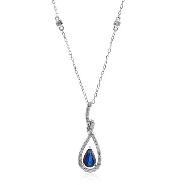 Blauer Ceylon-Saphir-Goldhalskette (CIRARI)