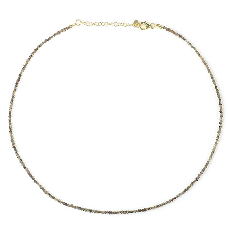 Champagner-Diamant-Silberhalskette