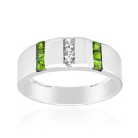 Bague en argent et Diopside de Russie