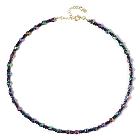 Hämatit-Silberhalskette