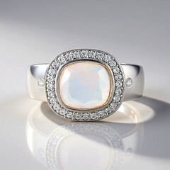 Anello in argento con Opale di Welo AAA (de Melo Essence)
