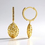 Boucles d'oreilles en argent et Diamant champagne I2 (Ornaments by de Melo)