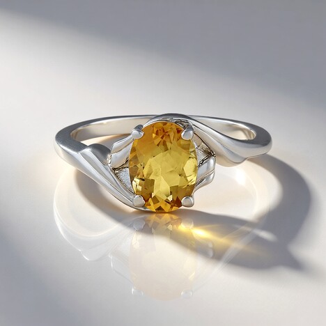 Anello in argento con Citrino