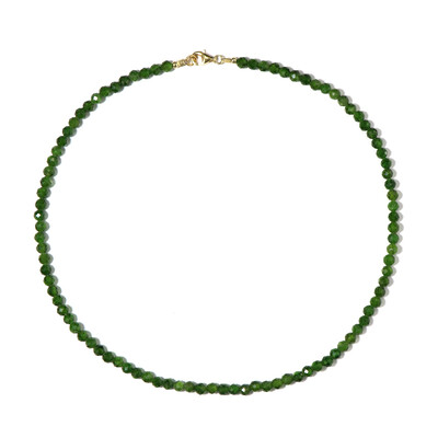 Collier en argent et Diopside de Russie