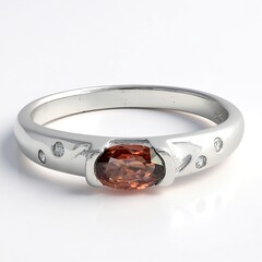 Anello in argento con Zircone Rosa Cannella