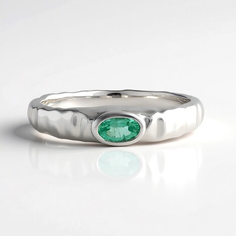Anello in argento con Smeraldo Colombiano