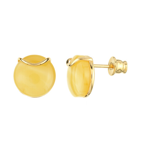 Zilveren oorbellen met mistige Baltische barnstenen (dagen)