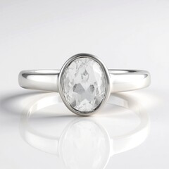 Anello in argento con Topazio Bianco