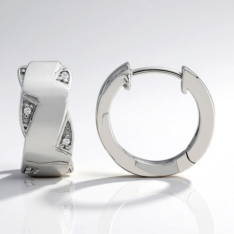 Orecchini in argento con Diamante SI1 (G) (Annette)