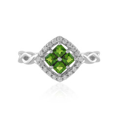 Anello in argento con Diopside Russo