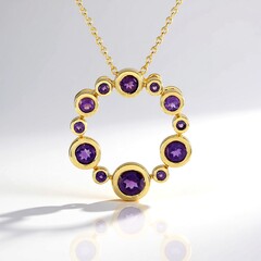 Collana in argento con Ametista (KM by Juwelo)