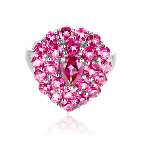 Bague en argent et Topaze rose