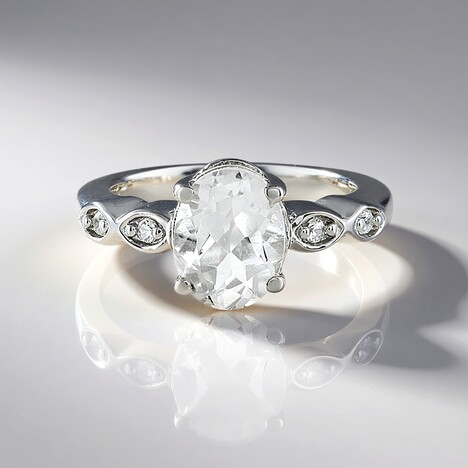 Bague en argent et Quartz blanc