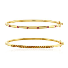 Madagascar Ruby Silver Bangle