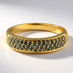 Anello placcato in oro con Diamante Fancy