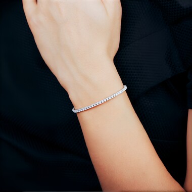 Bransoletka bangle z białego złota - Diament SI1 (H) (CIRARI)