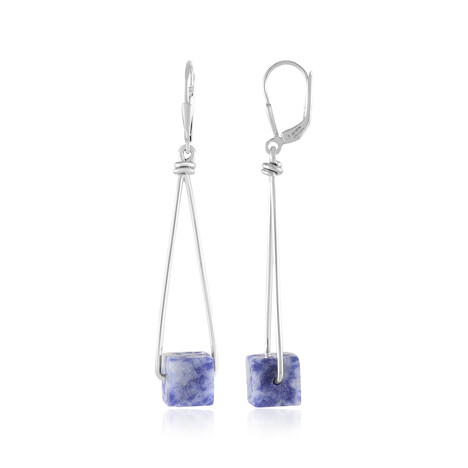 Zilveren oorbellen met sodalietstenen (MONOSONO COLLECTION)