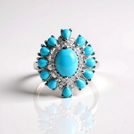 Anillo en plata con Turquesa bella durmiente (Faszination Türkis)