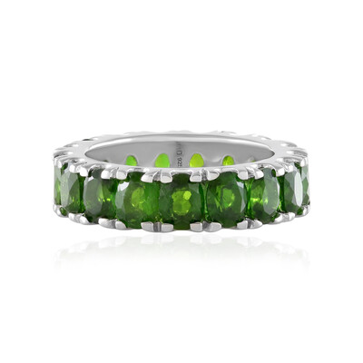 Anello in argento con Diopside Russo