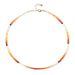 Zilveren halsketting met Mexicaanse vuur opalen