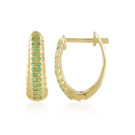 Pendientes en plata con Tsavorita de Tanzania