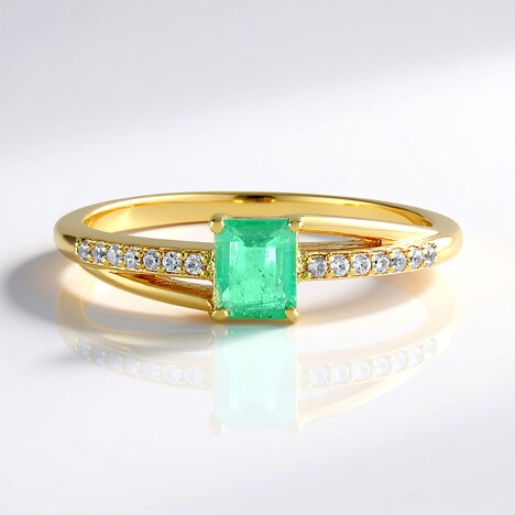 Anello in argento con Smeraldo Russo (Adela Silber)