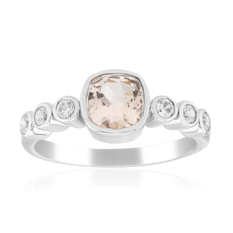 Bague en argent et Morganite du Brésil