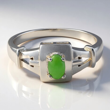 Anello in argento con Crisoprasio Imperiale