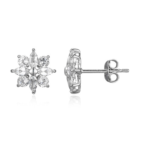 Weißer Topas-Silberohrringe