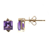 Amethyst-Goldohrringe