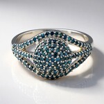 Anello placcato in platino con Diamante Fancy