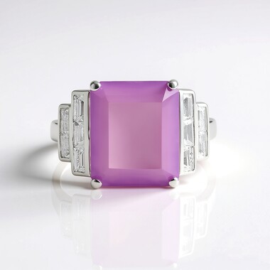 Lavender Chalcedony Silver Ring