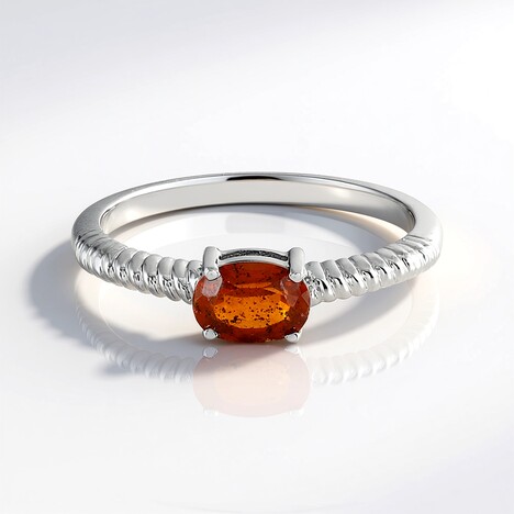 Anello in argento con Cianite Arancione della Tanzania