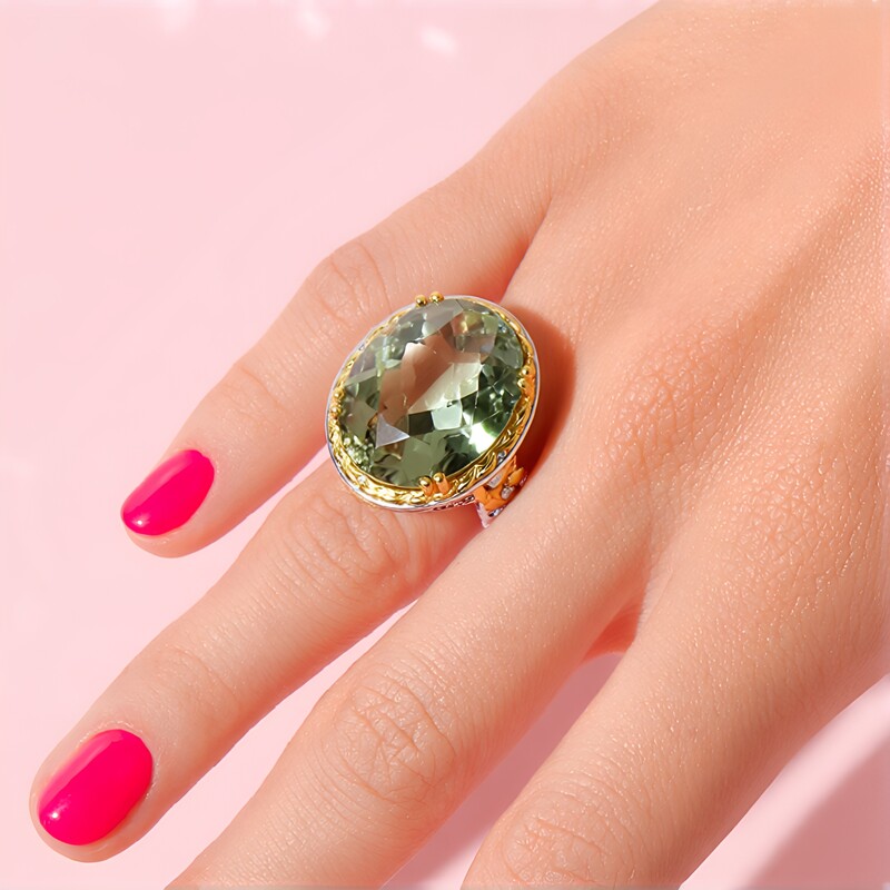 Anello in argento con Ametista Verde (Gems en Vogue)