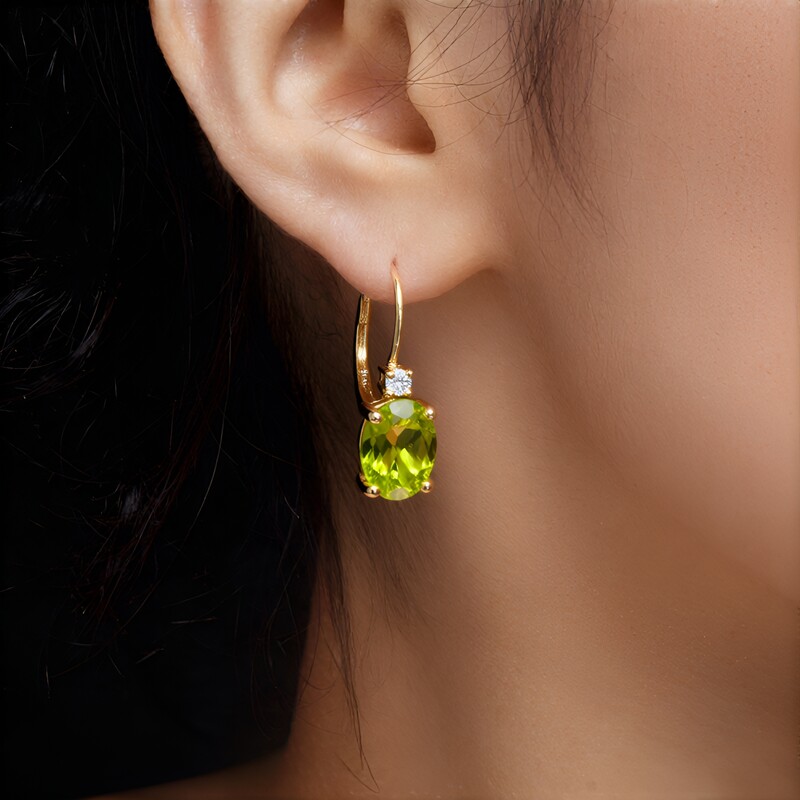 10K Dashihe Peridot Gold Earrings