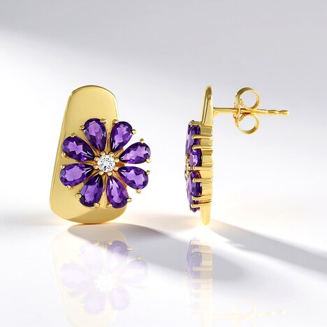 Orecchini in argento con Ametista (de Melo Essence)