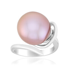 Pinkfarbene Ming-Perlen-Silberring