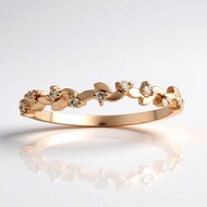 9K SI1 Argyle Rose De France Diamond Gold Ring (Annette)