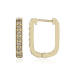 SI1 Champagner-Brillant-Goldohrringe