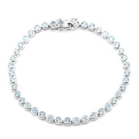 Himmelblauer Topas-Silberarmband