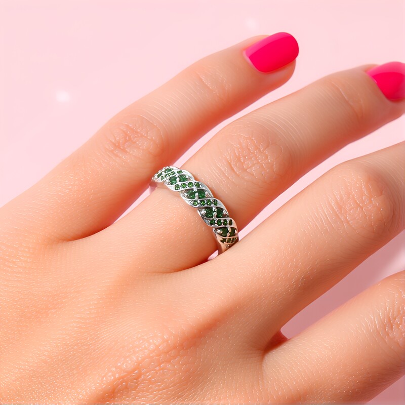 Bague en argent et Diamant fantaisie