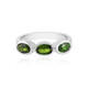 Anello in argento con Diopside Russo