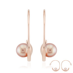 Pendientes en plata con Perla Ming púrpura