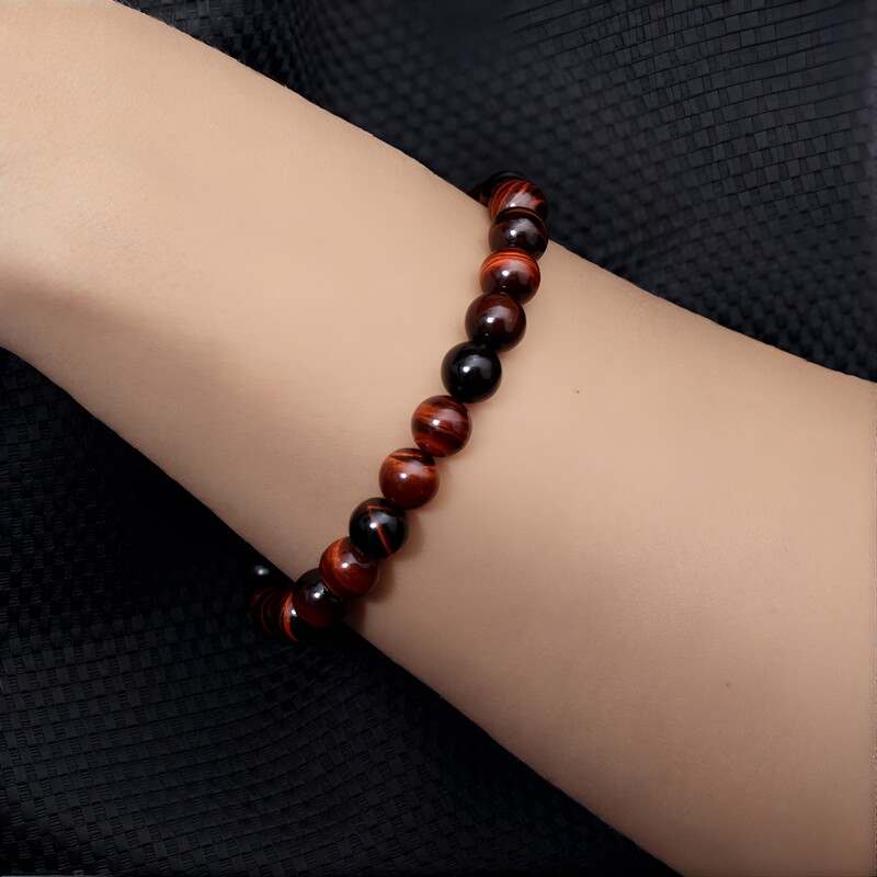 Bracciale con Occhio di Tigre Rosso